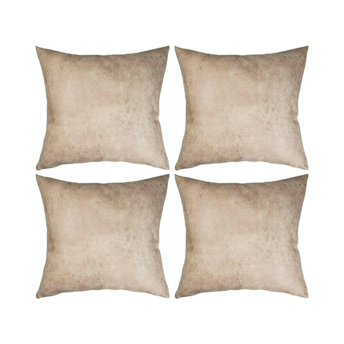 Craft Express 4 Pack Brown Vegan Leather Sublimation Pillow Covers – 18"x18" with Zipper.