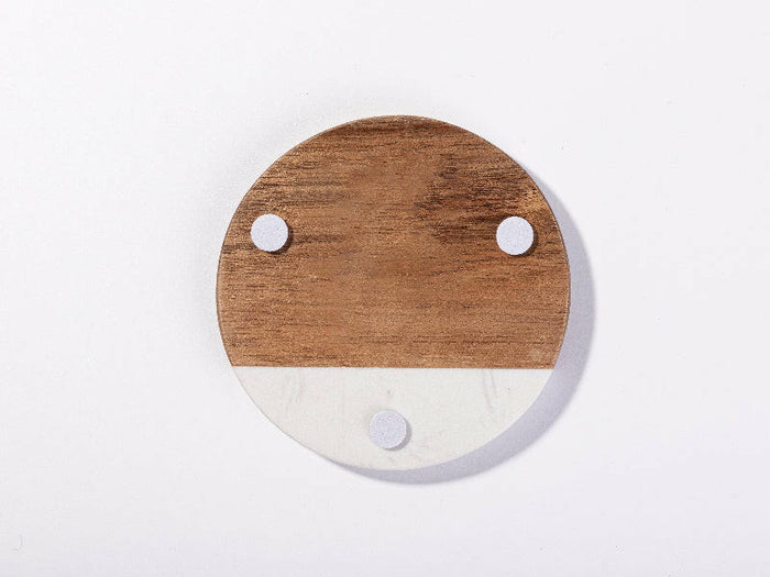 Craft Express 4 Pack Engravable Round Marble and Wood Coasters – 4" for Laser Projects.