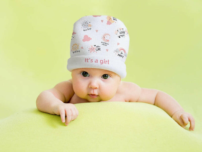 Craft Express 4 Pack Fleece Sublimation Baby Hats – Soft White Beanie Blanks.