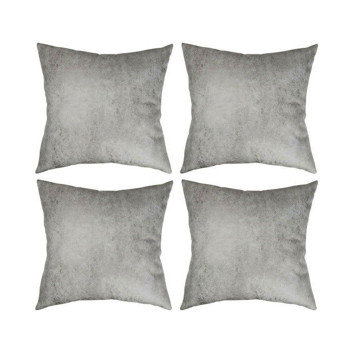 Craft Express 4 Pack Grey Vegan Leather Sublimation Pillow Covers – 18"x18" with Zipper.