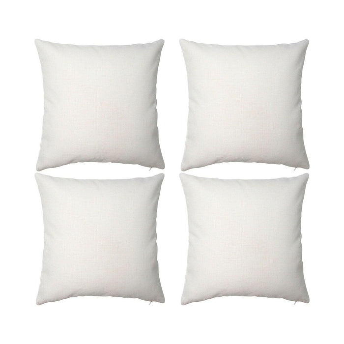 Craft Express 4 Pack Ivory Linen Sublimation Pillow Covers – 18"x18" with Zipper.