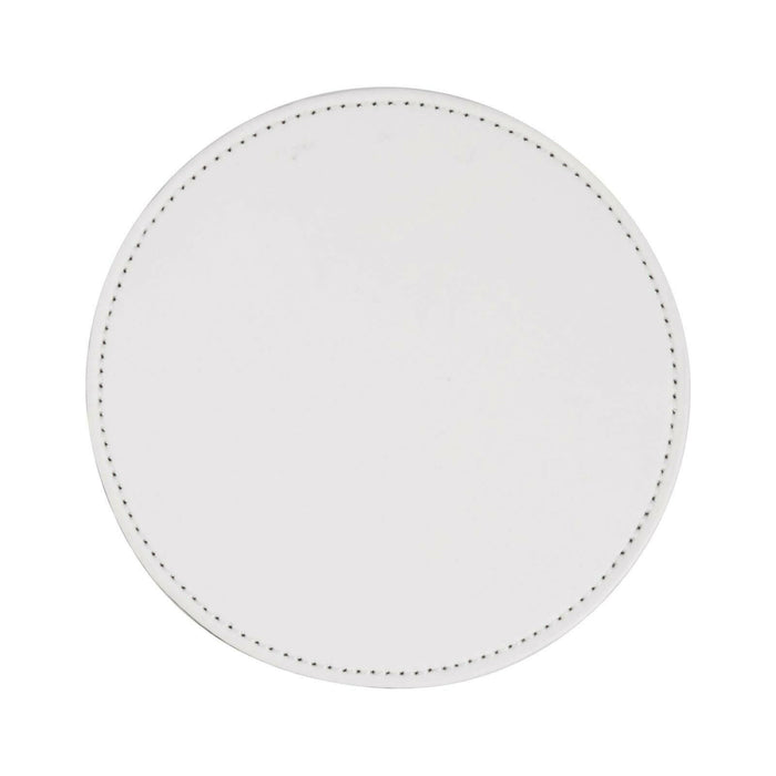 Craft Express 4 Pack Round Vegan Leather Sublimation Coasters – 4" White.