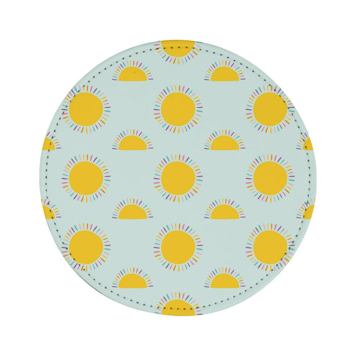 Craft Express 4 Pack Round Vegan Leather Sublimation Coasters – 4" White.