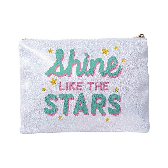 Craft Express 4 Pack Shimmer Sublimation Cosmetic Bags – 9"x6" Glitter White with Zipper.