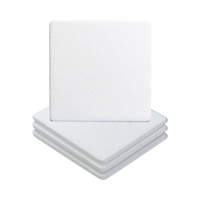Craft Express 4 Pack Square Marble Sublimation Coasters – 4"x4" White Stone Blanks.
