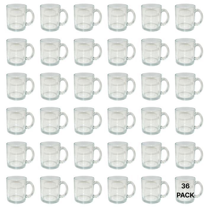 Craft Express 6 Pack 11oz Clear Glass Mug for Sublimation & Custom Gifts