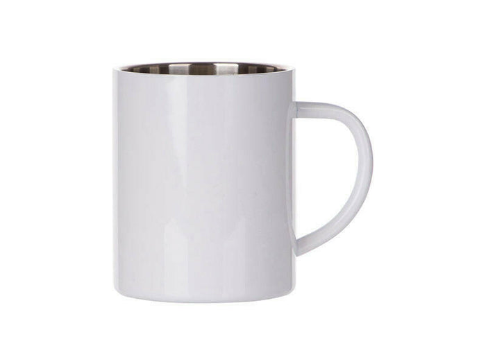 Craft Express 6 Pack 15oz Stainless Steel Sublimation Mugs – White Glossy Blanks.
