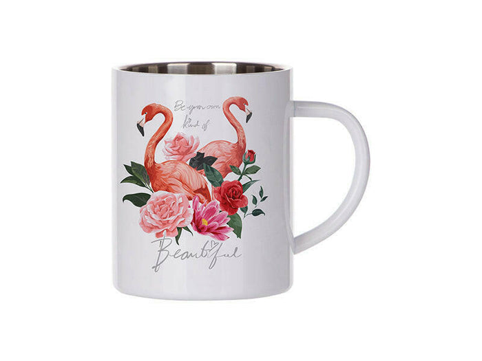 Craft Express 6 Pack 15oz Stainless Steel Sublimation Mugs – White Glossy Blanks.