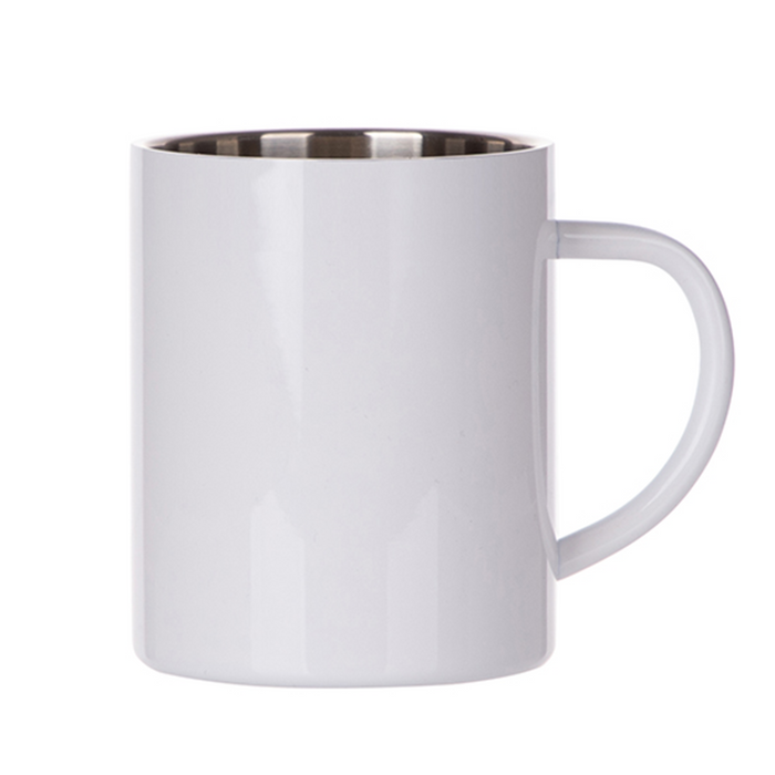 Craft Express 6 Pack 15oz Stainless Steel Sublimation Mugs – White Glossy Blanks.