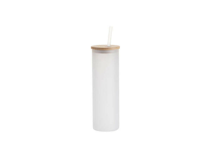 Craft Express 6 Pack 20oz Frosted Glass Sublimation Tumblers with Lids & Straws.
