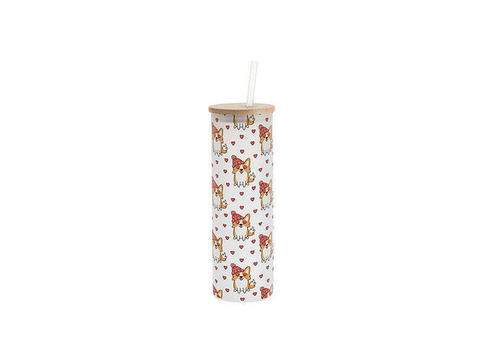 Craft Express 6 Pack 20oz Frosted Glass Sublimation Tumblers with Lids & Straws.