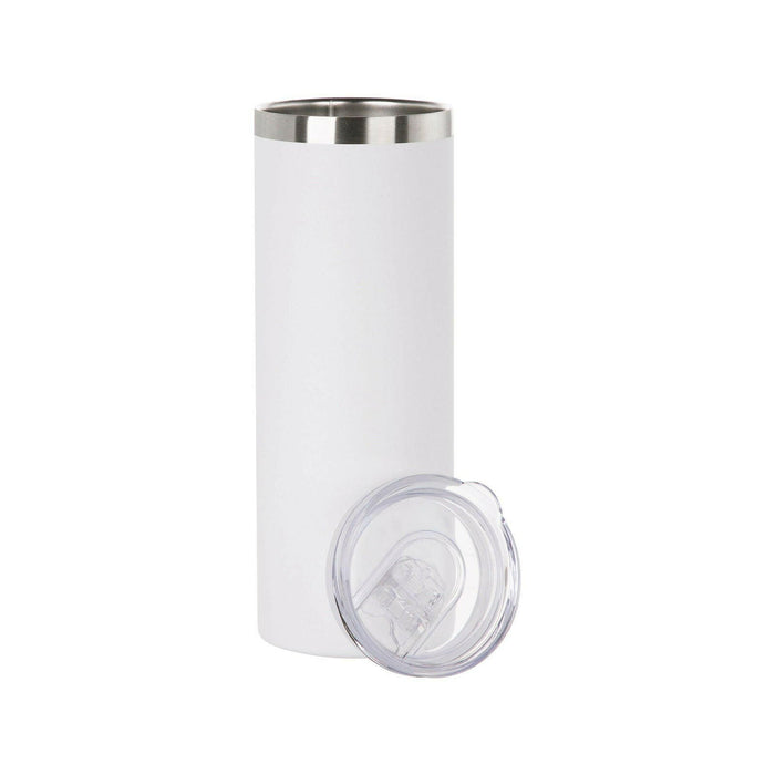 Craft Express 6 Pack Powder Coated Stainless Steel Tumblers with Straw & Lid.