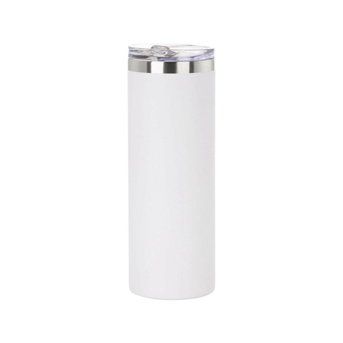 Craft Express 6 Pack Powder Coated Stainless Steel Tumblers with Straw & Lid.