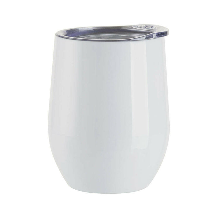 Craft Express 6 Pack Stainless Steel Sublimation Wine Tumblers – 12oz with Lids.