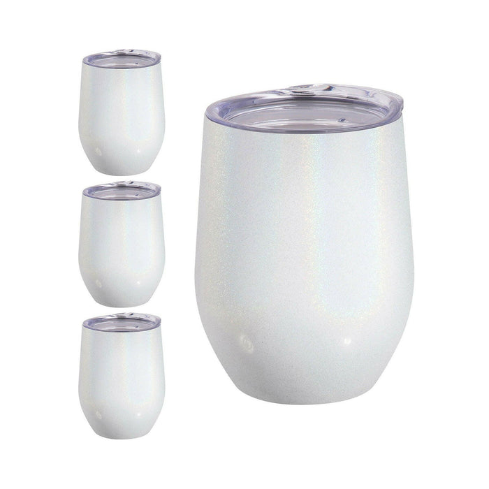 Craft Express 6 Pack Stainless Steel Sublimation Wine Tumblers – 12oz with Lids.