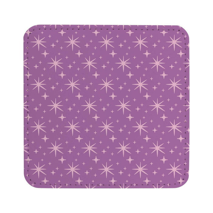 Craft Express 4 Pack Square Vegan Leather Sublimation Coasters – 4" x 4" White.
