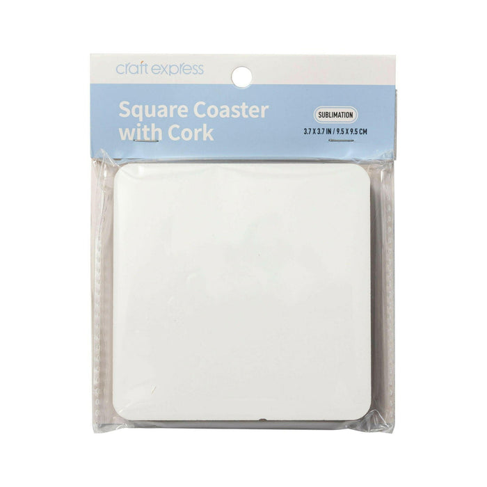 Craft Express 4-Pack White Square Coasters – Sublimation Hardboard Blanks.
