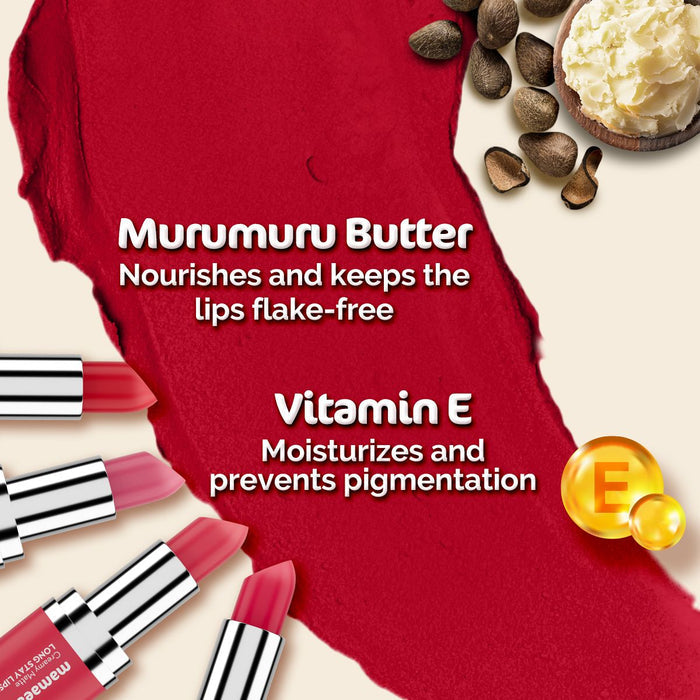 Creamy Matte Long Stay Lipstick with Murumuru Butter and Vitamin E  - 4.2g | Pink Camellia