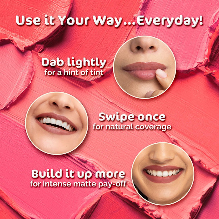 Creamy Matte Long Stay Lipstick with Murumuru Butter and Vitamin E  - 4.2g | Pink Camellia