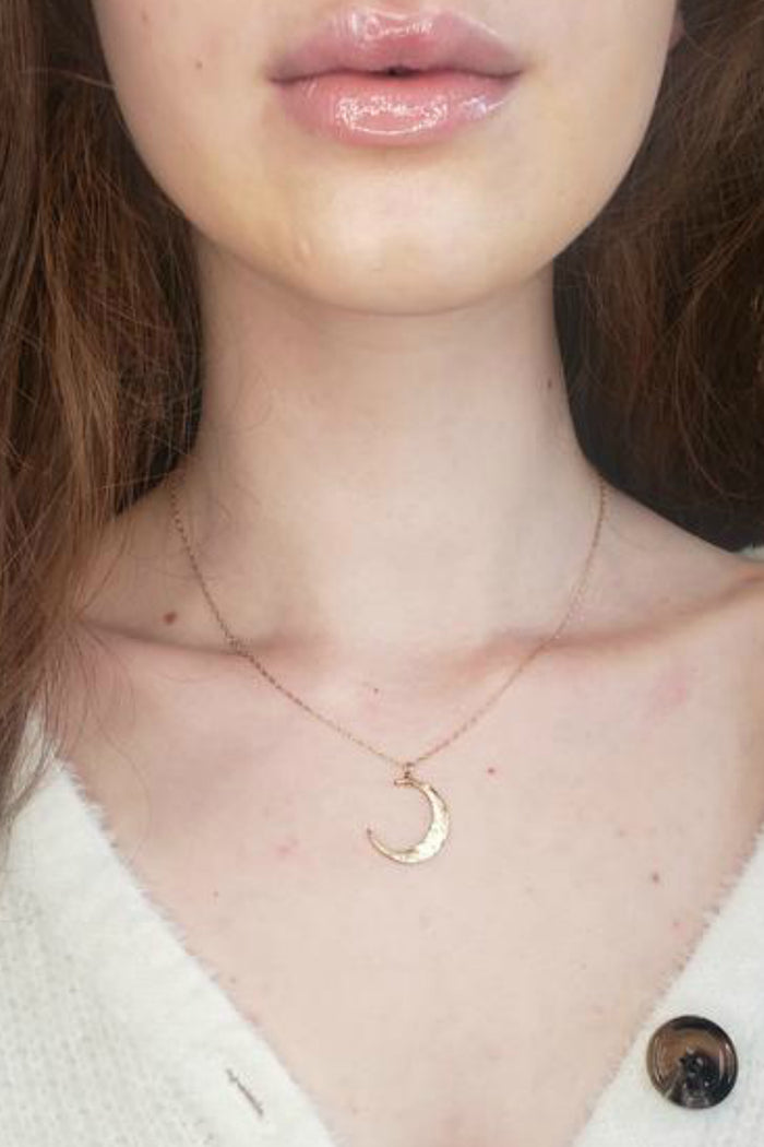 Elysium Jewelry Crescent Moon Necklace - Gold or Silver