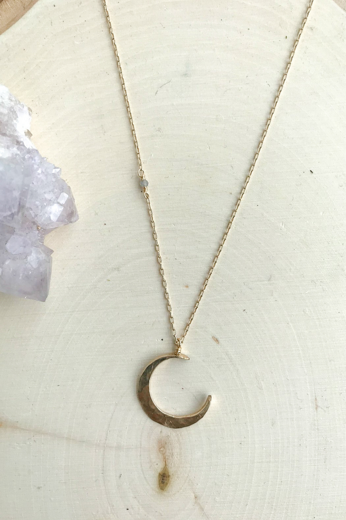 Elysium Jewelry Crescent Moon Necklace - Gold