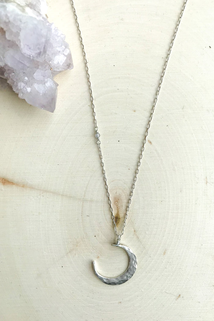 Elysium Jewelry Crescent Moon Necklace - Silver