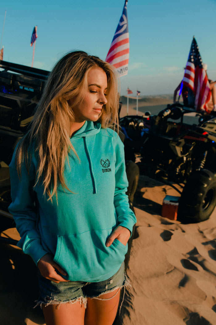 Crest Lightweight Womens Pullover - Black / Tiffany