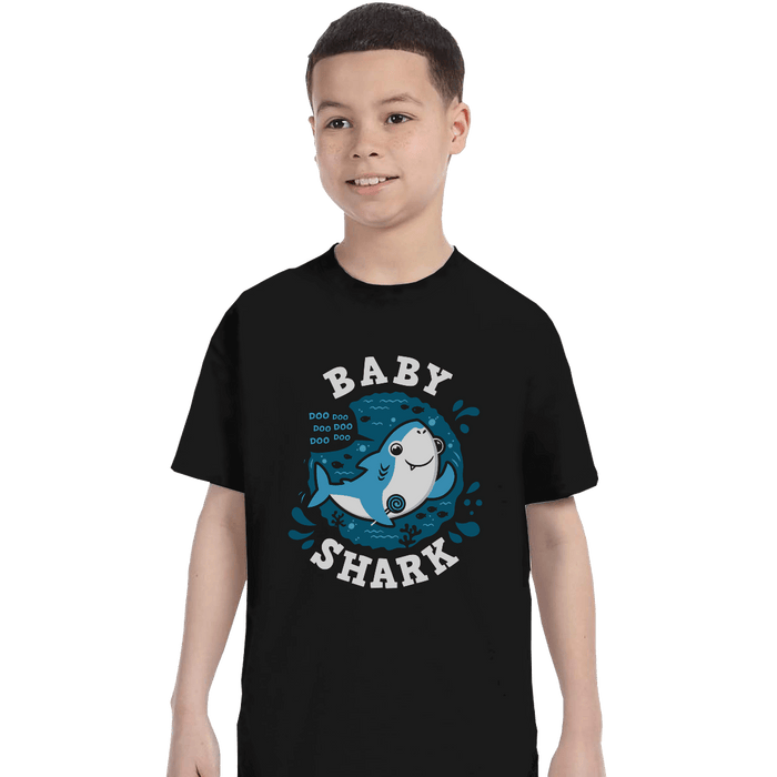 Shirts T-Shirts, Youth / XL / Black Cute Baby Shark