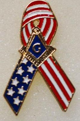 D238 Lapel Pin Stars and Stripes Ribbon S&C