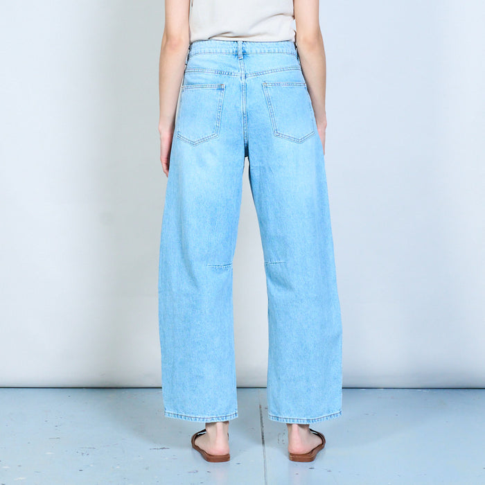 Daisy embroidered denim trousers wholesale
