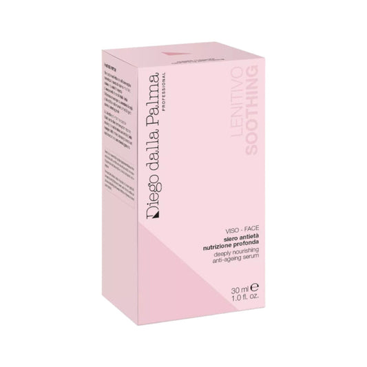 Pink box packaging of Diego Dalla Palma Soothing Deeply Nourishing Anti-Aging Serum 30ml.