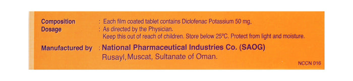 Diclopid 50mg Diclofenac Potassium Analgesic & Anti-Inflammatory Medication, 20 Tablets