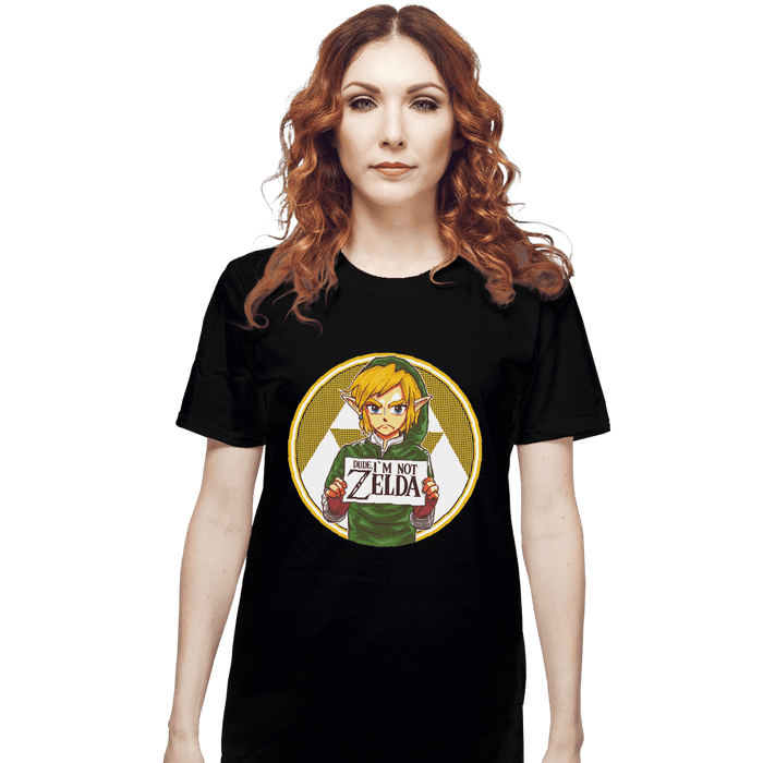 Shirts T-Shirts, Unisex / Small / Black Dude, I'm Not Zelda