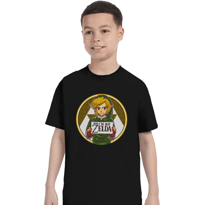 Shirts T-Shirts, Youth / XL / Black Dude, I'm Not Zelda