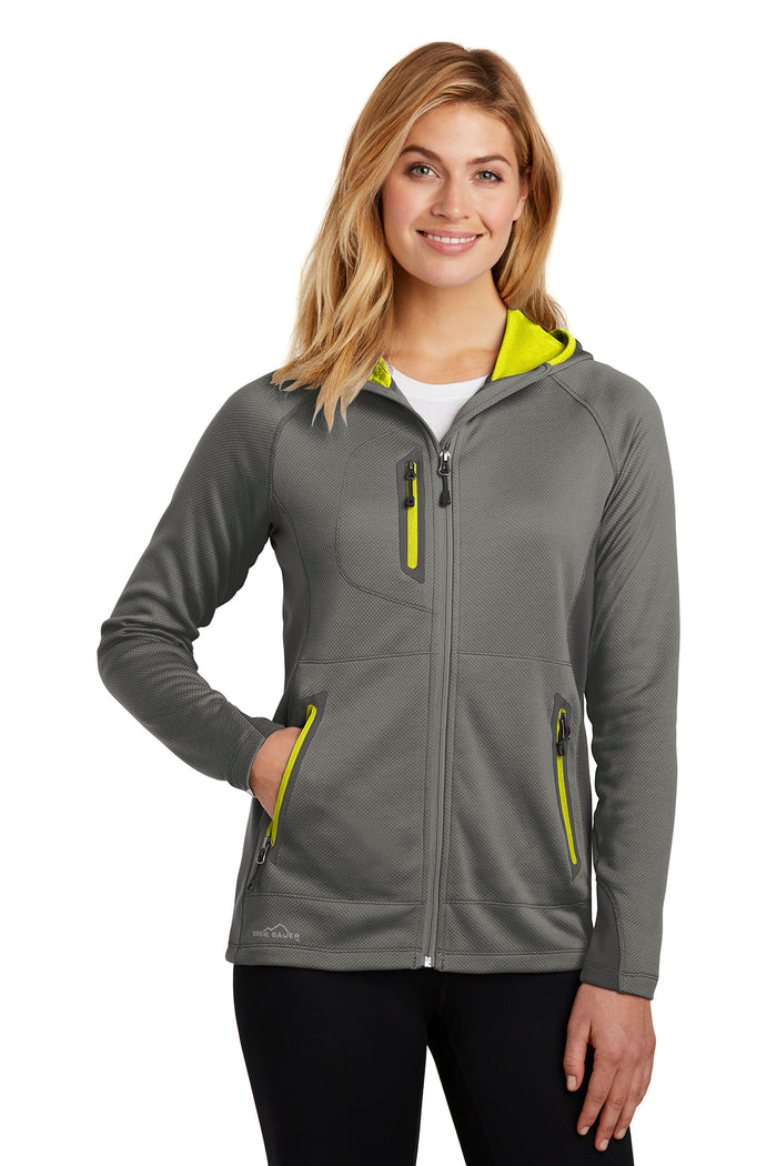 EDDIE BAUER- METAL GREY/GREY STEEL/CITRON WOMENS FLEECE JACKET  *