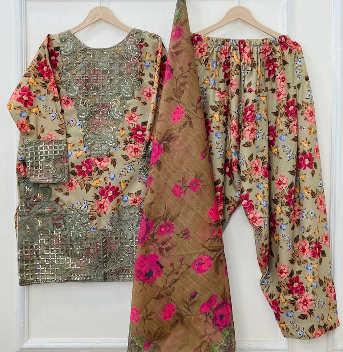 Eid Edit: 3PC (Bana Dora Silk) D-511