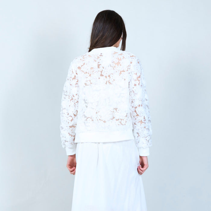 Elegant lace zip-up jacket wholesale