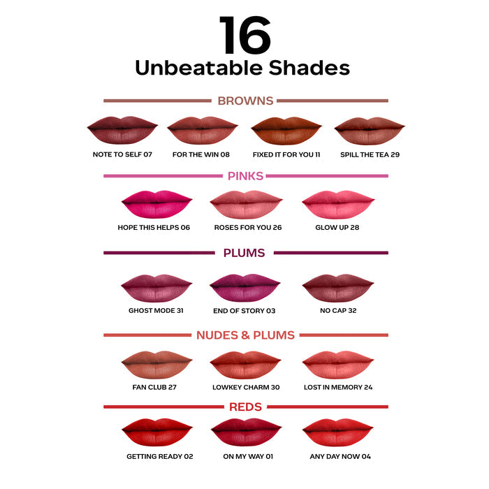 FACES CANADA Comfy Matte Liquid Lipstick - Lowkey Charm 30, 3.8 ml | Comfortable 10HR Longstay | Intense Matte Color | Almond Oil & Vitamin E Infused | Super Smooth | No Dryness | No Alcohol