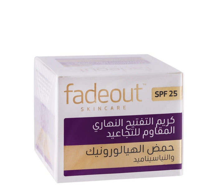 Fade Out Skincare Anti-Wrinkle & Whitening Facial Day Cream with Hyaluronic Acid & Niacinamide SPF25, 50ml - Makkah Pharmacy