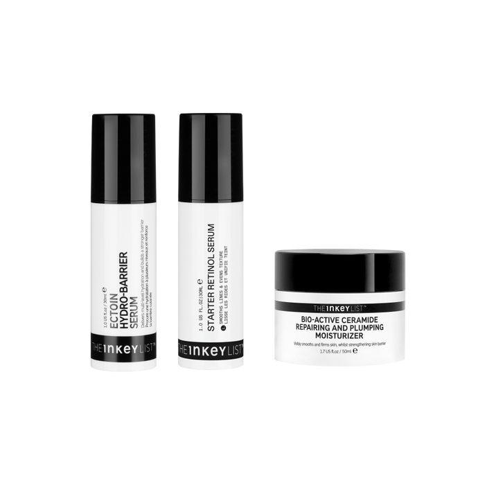 Three skincare products from The Inkey List on a white background