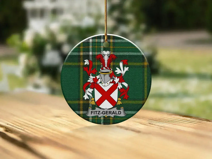 Custom Family Crest Plaid Ornament with Name