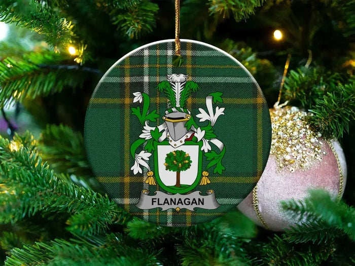 Customizable Flanagan Family Crest Ornament