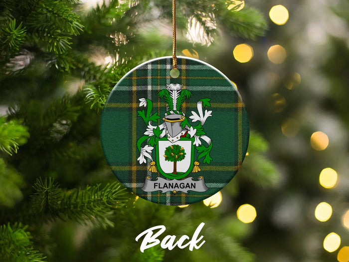 Flanagan Family Crest Round Ornament Christmas