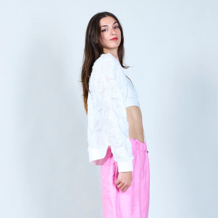 Floral embossed bomber jacket wholesale