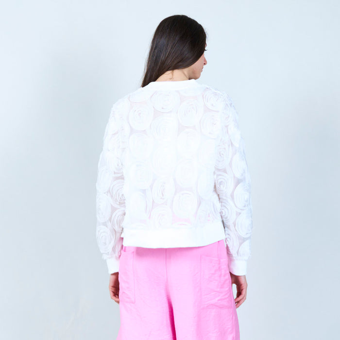 Floral embossed bomber jacket wholesale