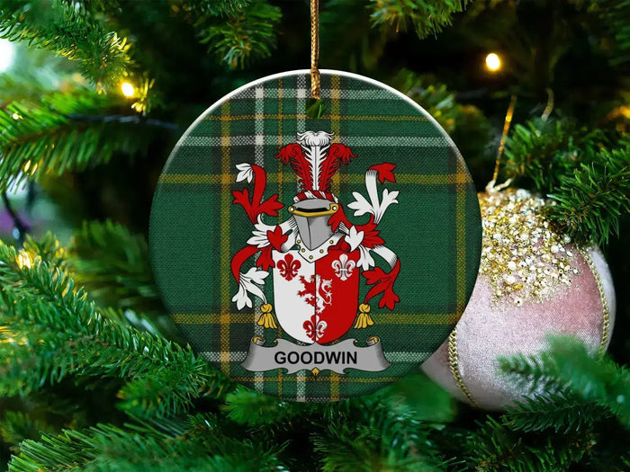 Personalized Tartan and Heraldic Crest Ornament