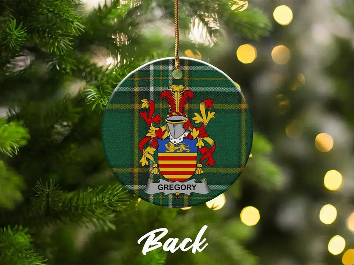 Gregory Family Crest Christmas Tree Ornament
