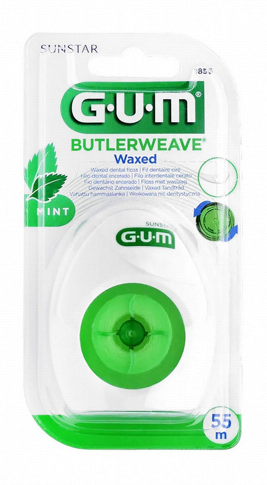 GUM Butlerweave 55m Waxed Dental Floss Mint Flavor, 1 Piece
