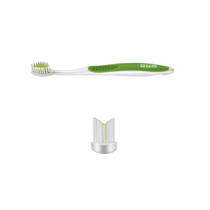 GUM Ortho Blue & White Soft Toothbrush with Cover, 1 Piece