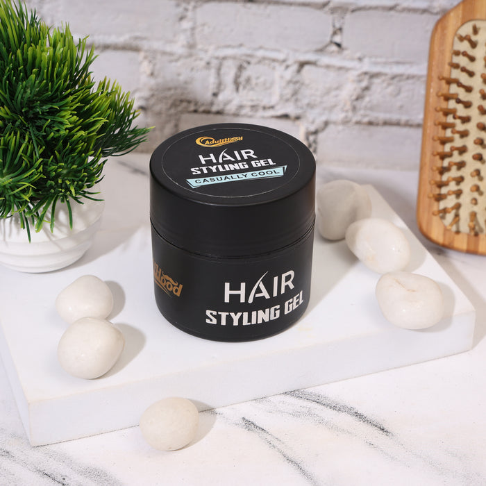 cool hair styling gel placed on a table
